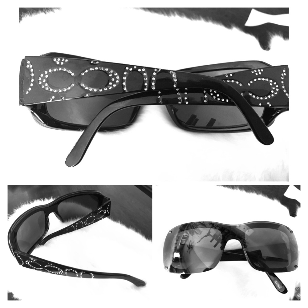 COACH black rhinestone sunglasses