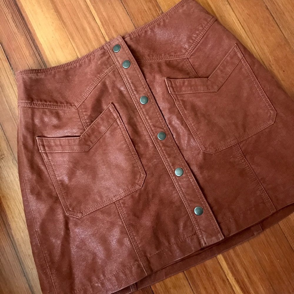 Brown button up skirt