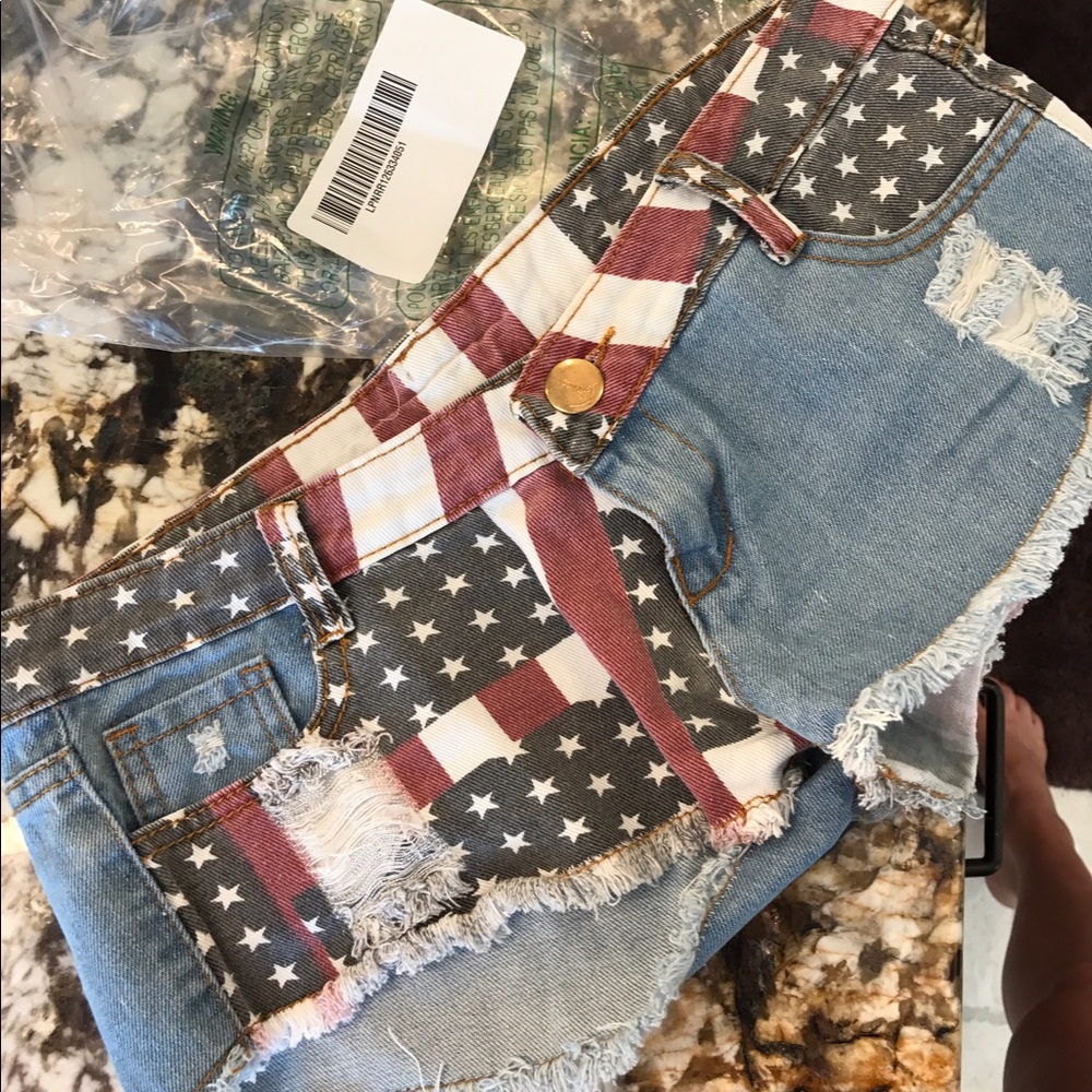 Size 28 American flag Jean shorts