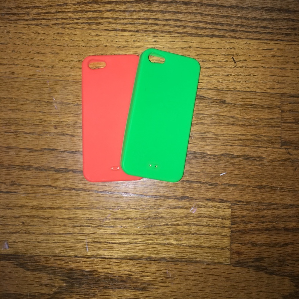 Silicone neon orange and green iPhone 5s cases