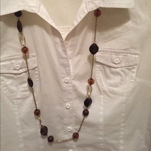 Classic 37" gold and brown necklace