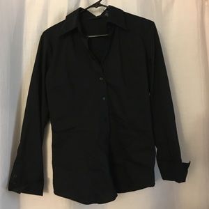 Black New York & Co fitted dress shirt