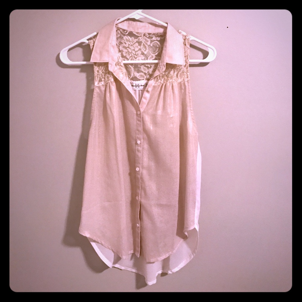 Abercrombie and Fitch Gold Button Down Tank