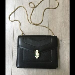 BVLGARI Calfskin Serpenti Flap Shoulder Bag