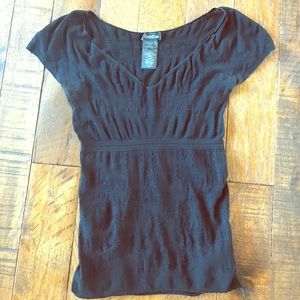 BEBE black mesh floral top