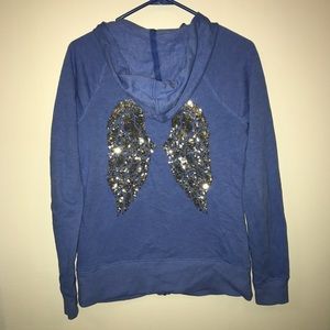 Light blue Victoria's Secret zip-up sweatshirt