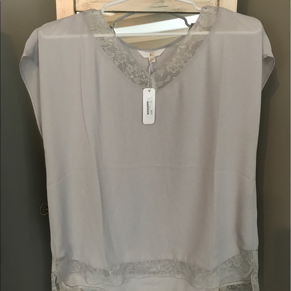 NWT Charming Charlie gray blouse