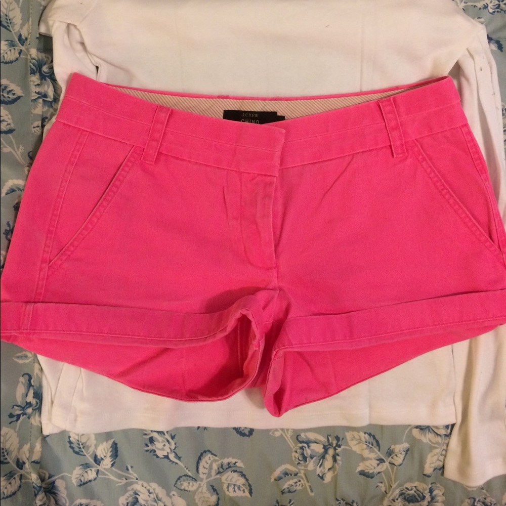 J Crew Hot Pink Chino Shorts