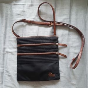 Dooney and Bourke 3 zipper crossbody black