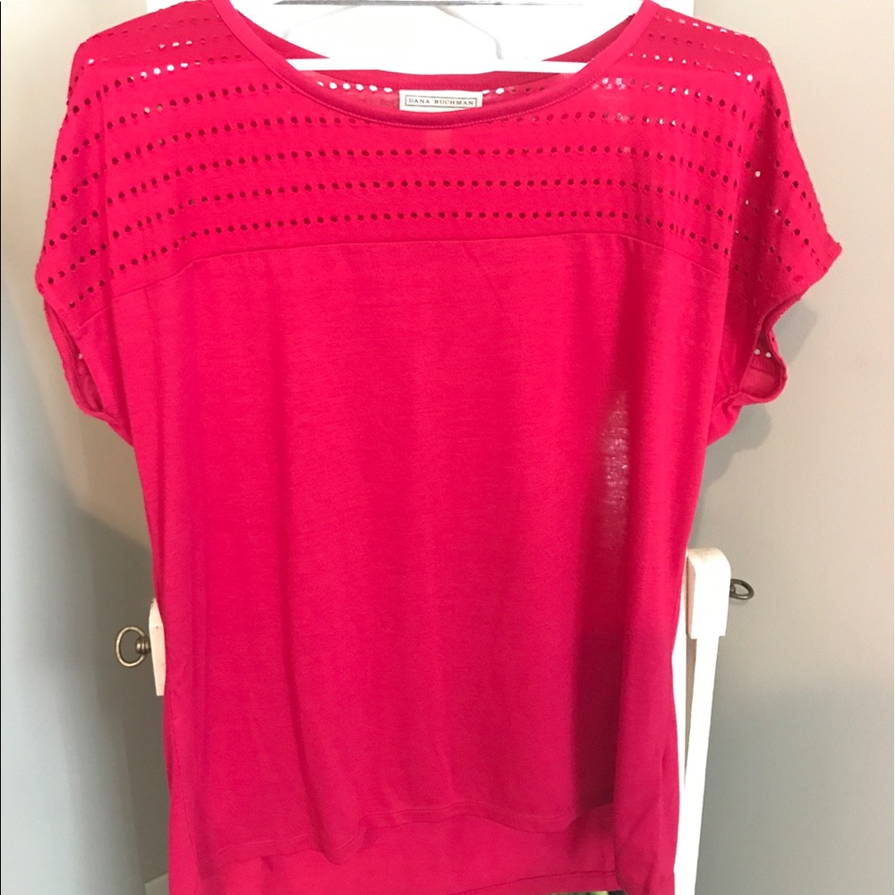 Hot pink/fuschia blouse Dana Buchman