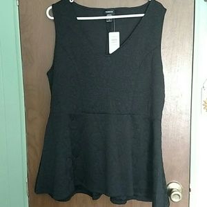 2xl torrid vneck textured peplum sleeveless top