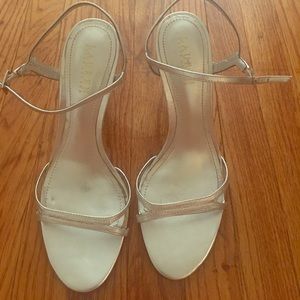 Ralph Lauren silver heel 3 inch heel
