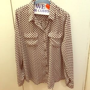 Polka dotted work blouse