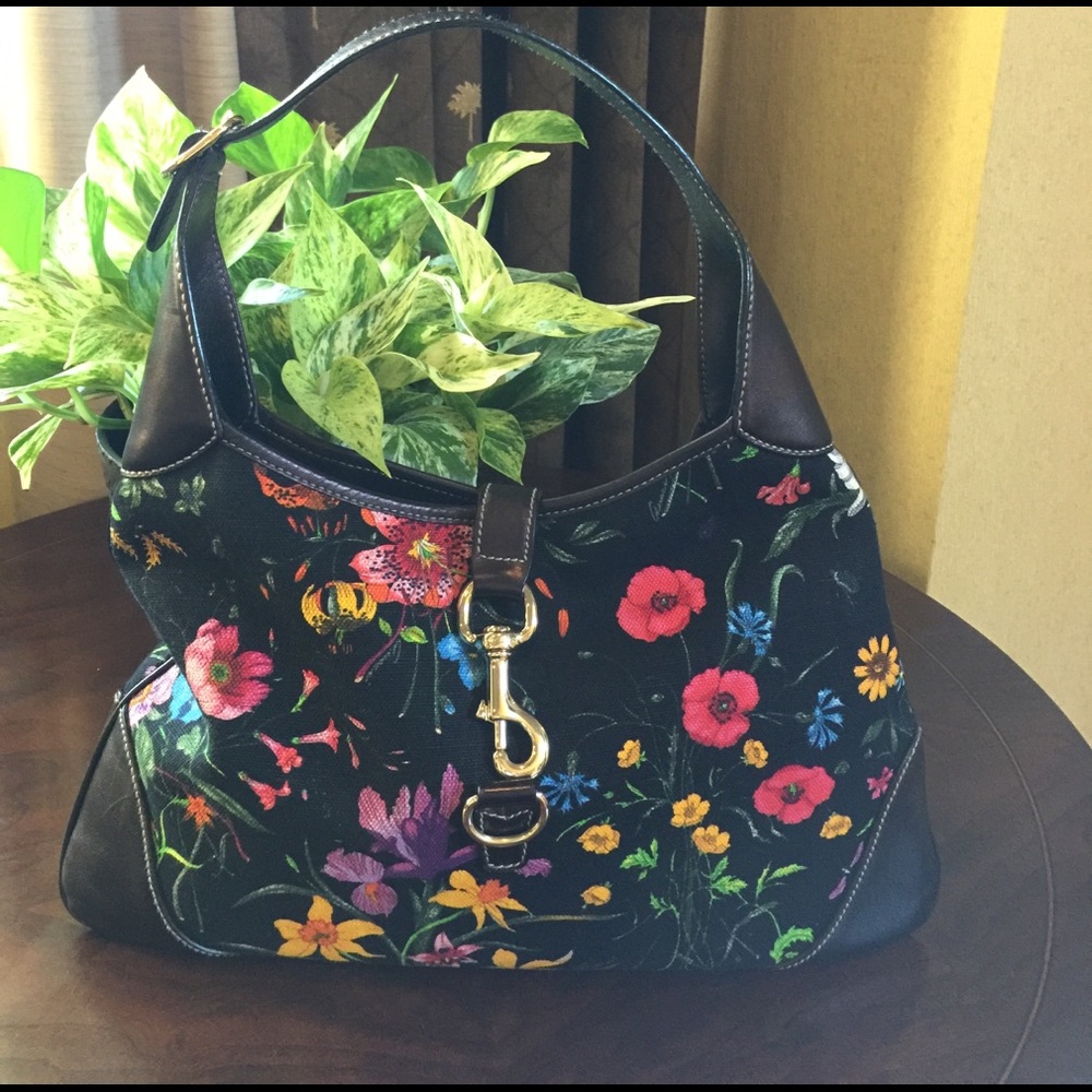SOLD Gucci floral hobo unique and rare.