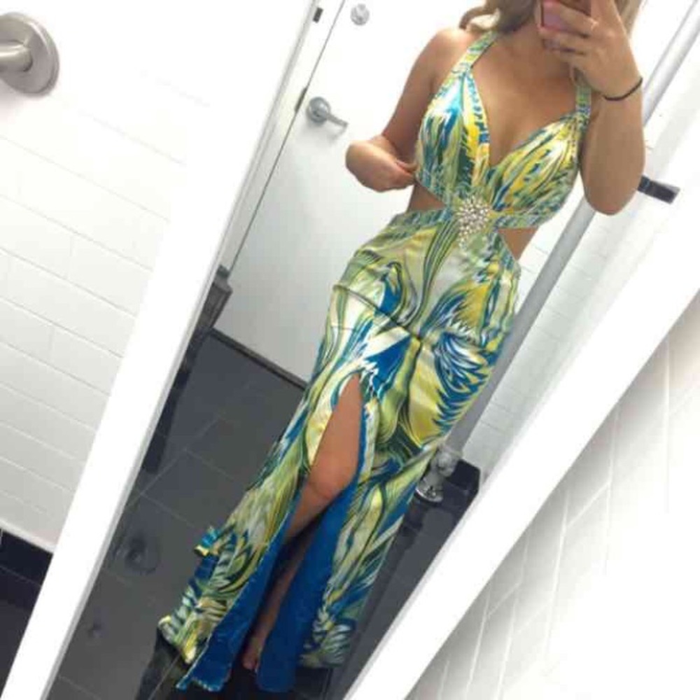 Printed Prom Dress Tony Bowls-Paris💛💚💙
