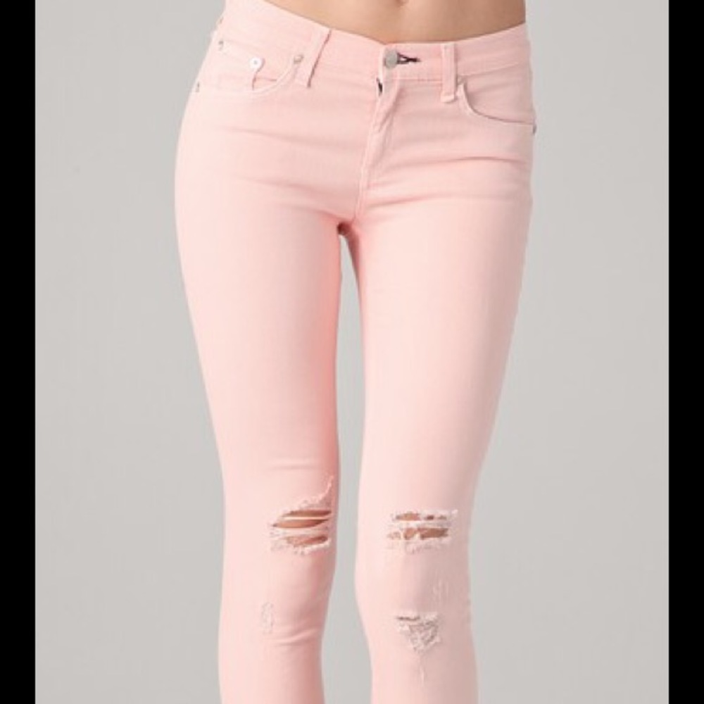 Rag & Bone pink ripped skinny jeans sz 29