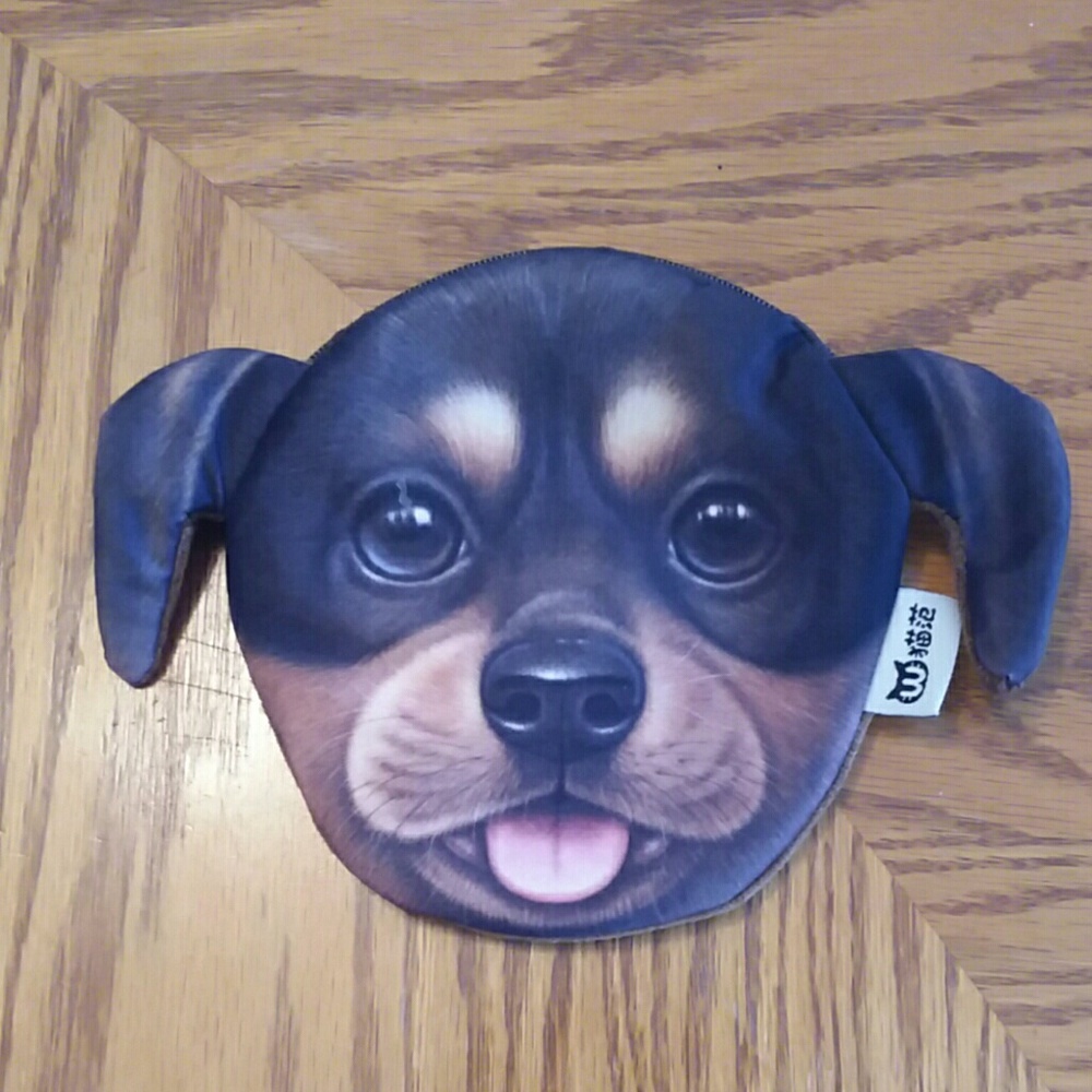 Dog zipper coin purse