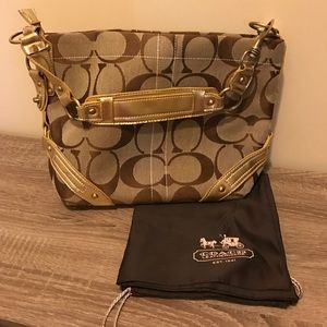 Coach Brown and Gold Purse
