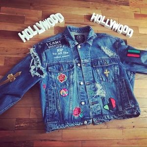 Vintage distressed denim jacket