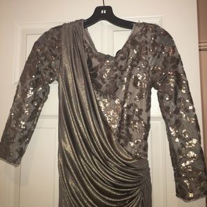 Tadashi Shoji Sequin Wrap Gown