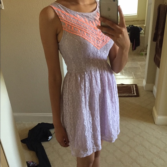 Light purple and orange dress - Picture 1 of 2