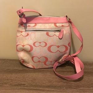 Coach Pink and White Crossbody