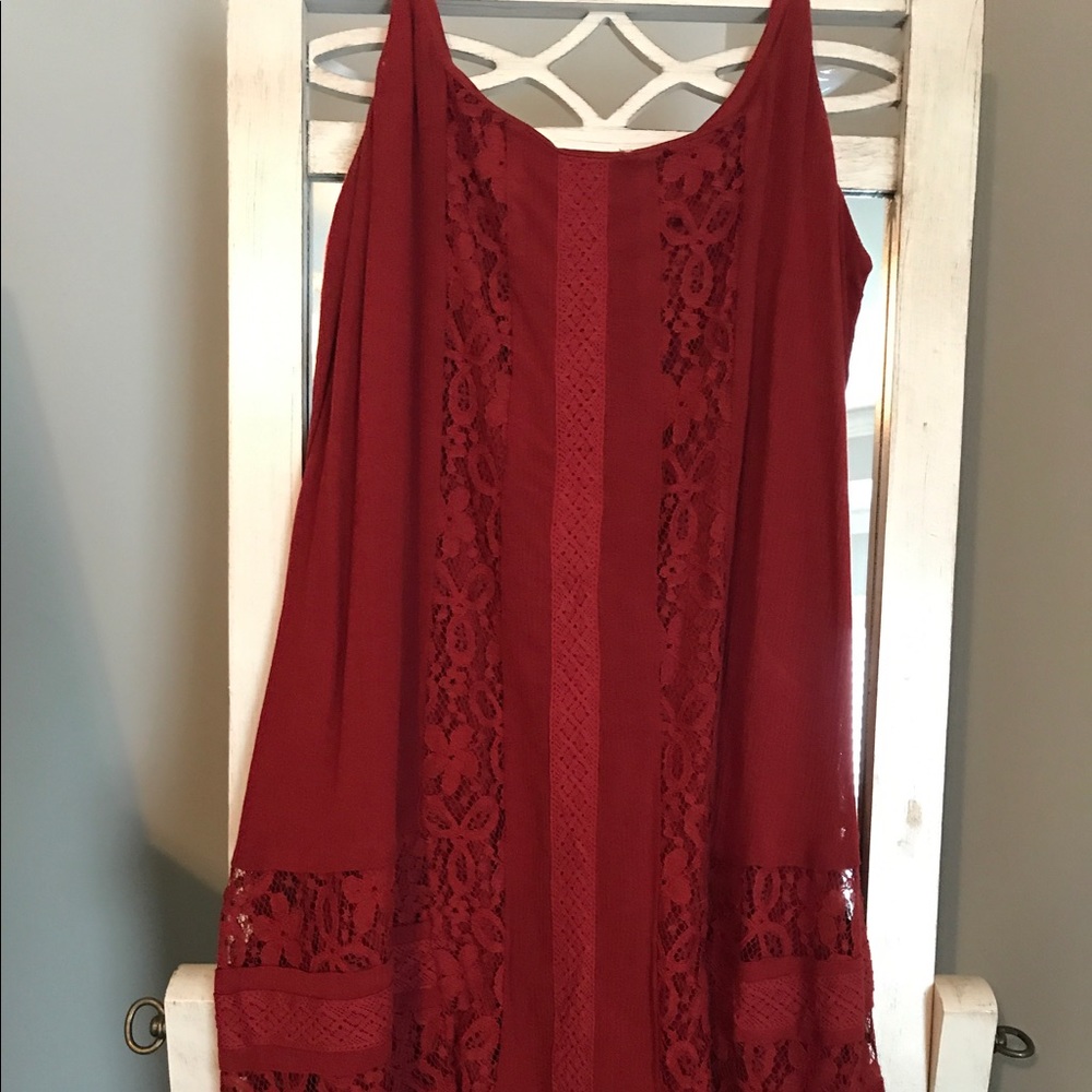 NWOT brick red spaghetti strap dress
