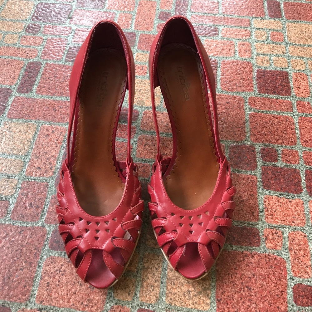 Red summer pumps, Tribeca, Kenneth Cole
