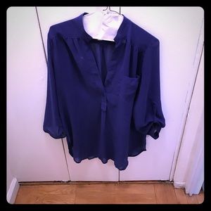 Blue sheer blouse