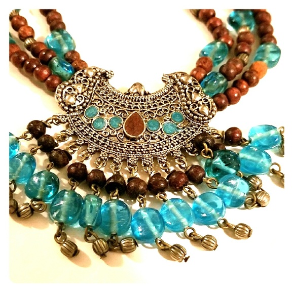 Boho Tribal Statement Necklace - Picture 3 of 3