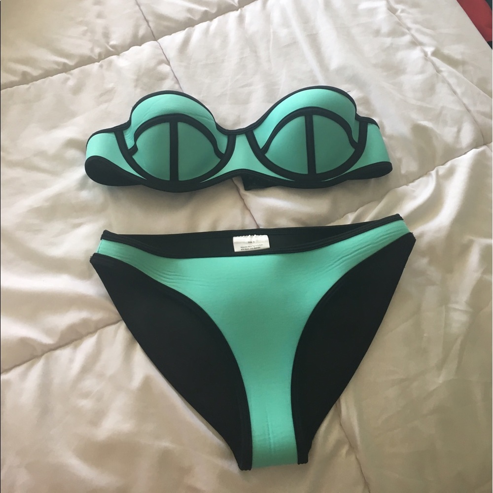 Faux triangle teal bikini