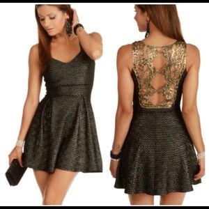 NWT Windsor: Elegant Black And Gold Dress.