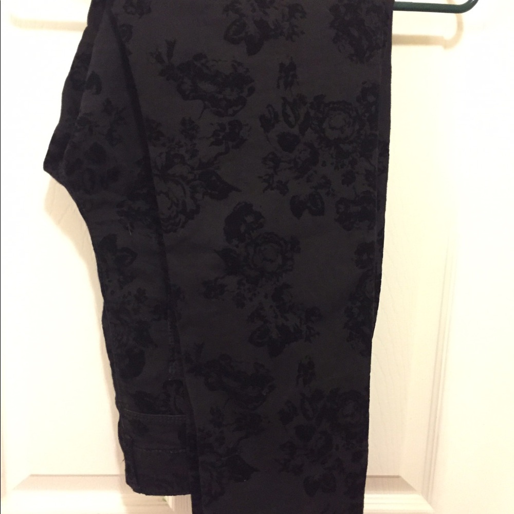 Velvet flocked skinny jeans