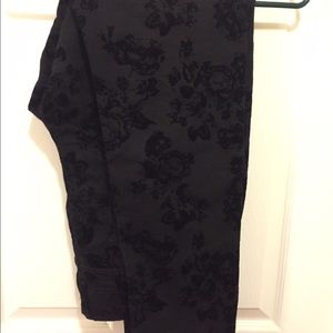 Velvet flocked skinny jeans