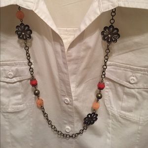 Classic 31" bronze and pink necklace