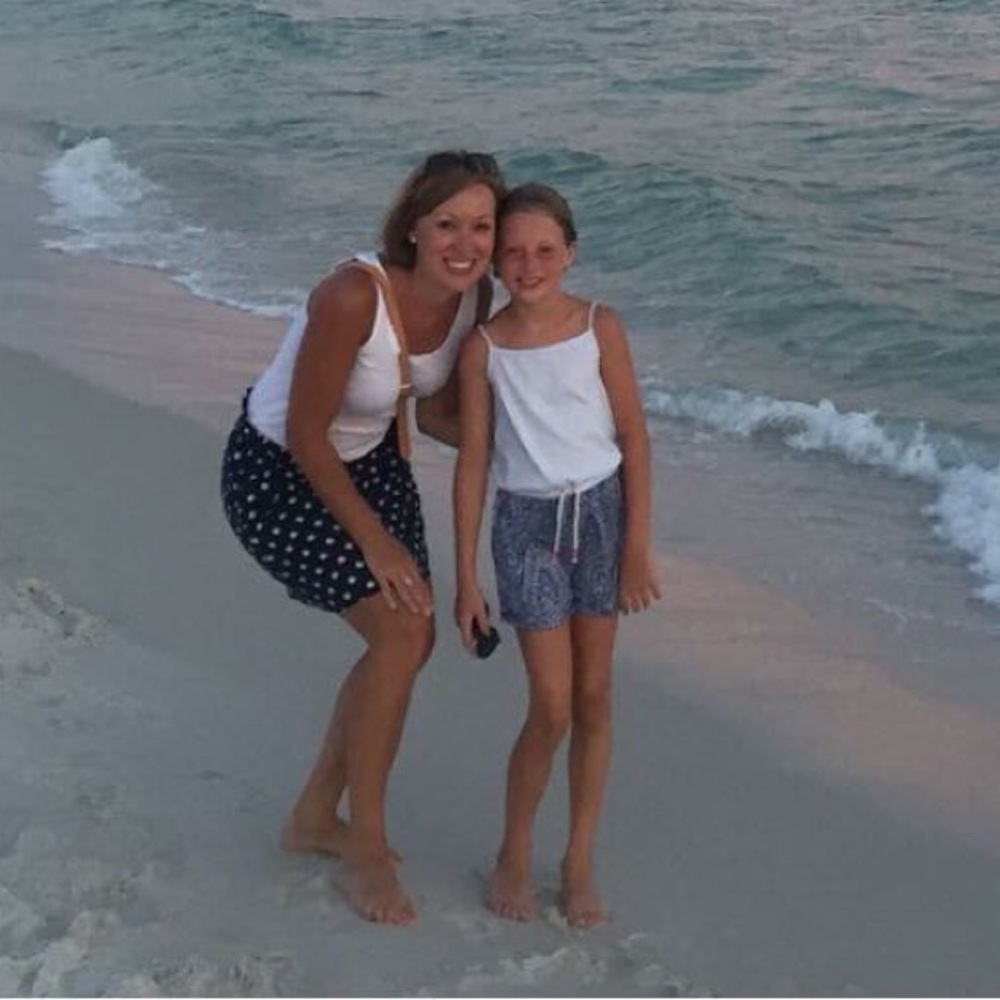 Crewcuts romper stripe blue 8 girls