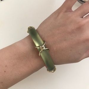 Alexis Bittar hinged sage Lucite Bangle