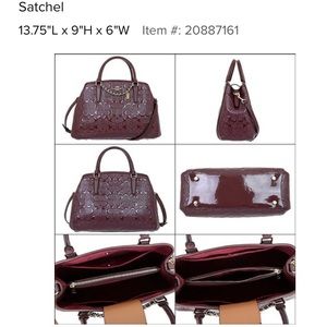 Coach patent leather purse w gold embellishments