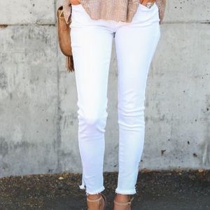 Classic zip skinny jeans- white