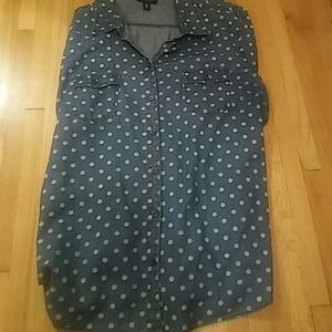 Old Navy Polka Dot denim button down