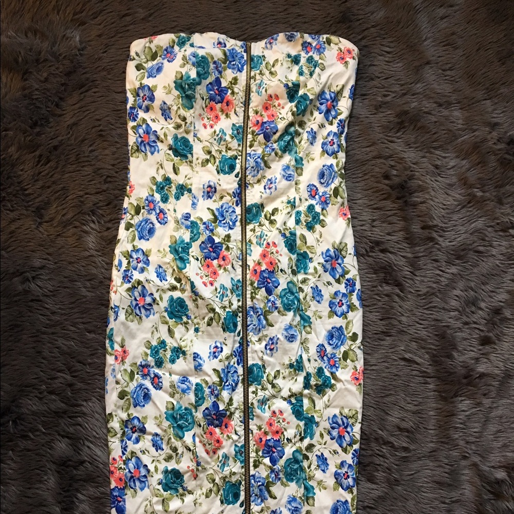 Strapless floral dress