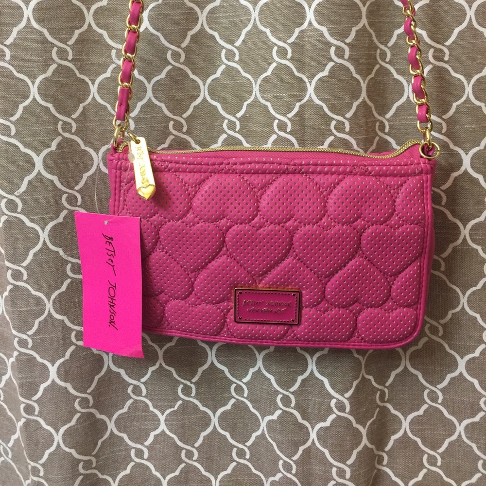Betsey Johnson puff Heart Crossbody Purse