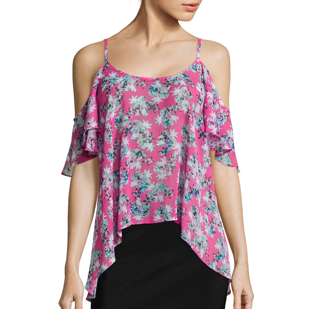 Beautiful chiffon cold shoulder shirt