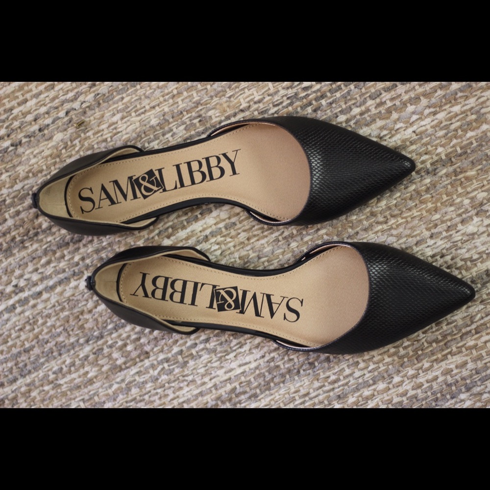 Sam and Libby Black Pointed Toe Flats