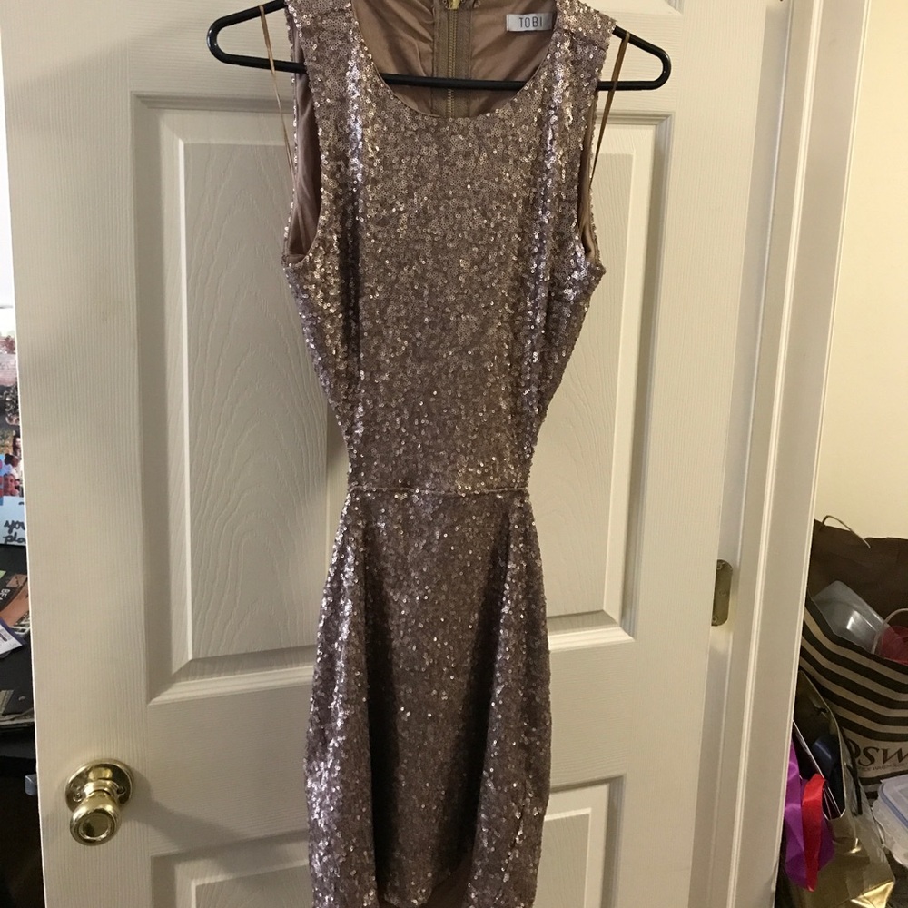 Champagne colored Sequence Dress