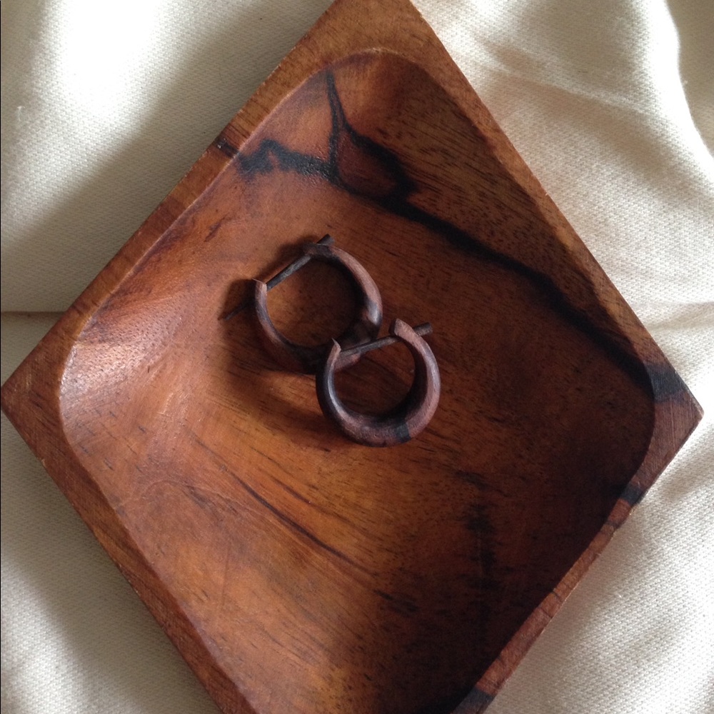 Wooden hoop earrings