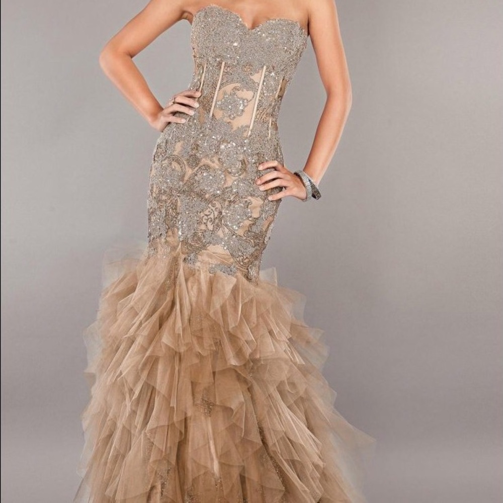 Beautiful Beige Jovani Prom Dress. Never worn!