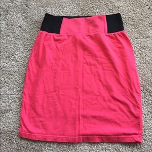 Pink and black pencil skirt