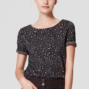 Loft short sleeve animal print sweater tee