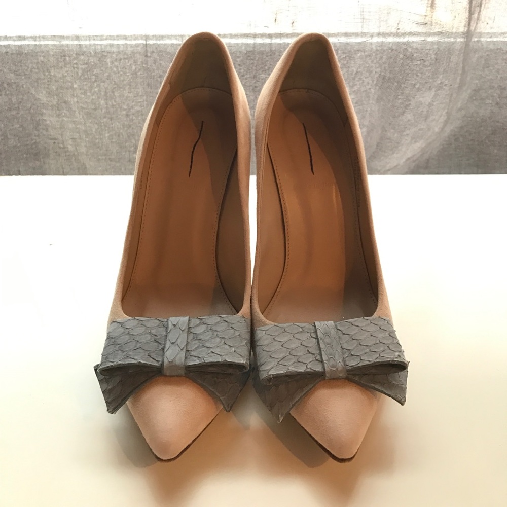J.Crew Collection blush suede pointy toe heels